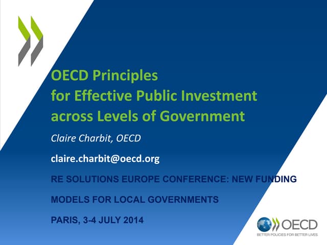 Principles for effective public investment across levels of government