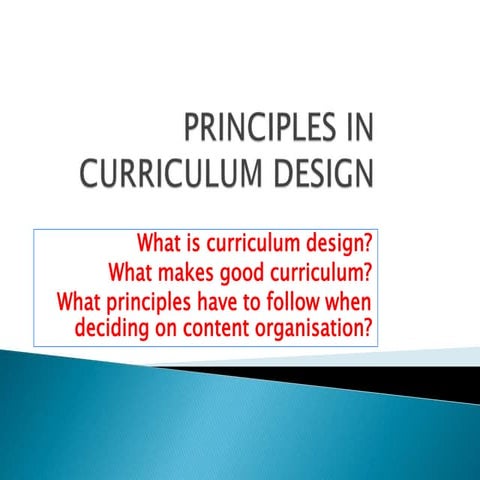 Principles in curriculum design - PPG TESL | PPT