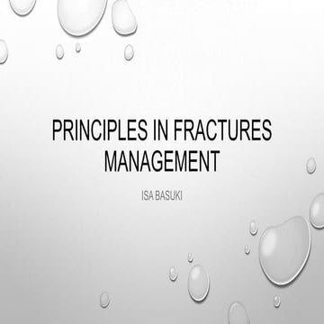 Principles in fractures management