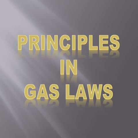 Principles in gas laws