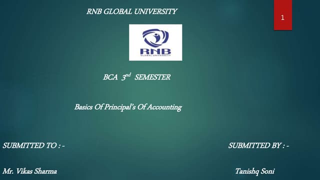 Principles of accounting
