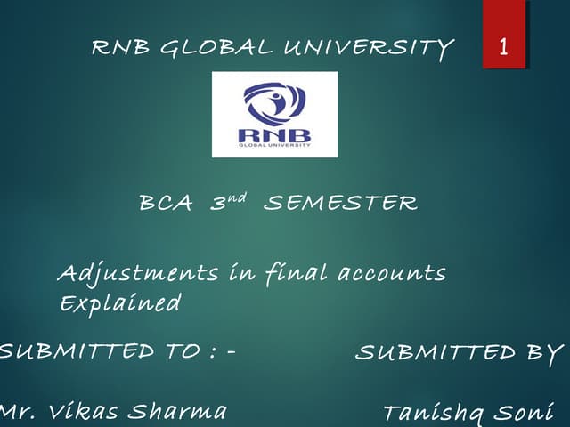 Principles of accounting- adjustments in final accounts