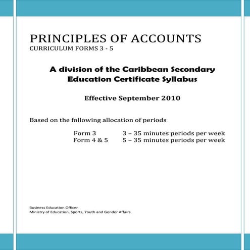 Principles of accounts couse outline