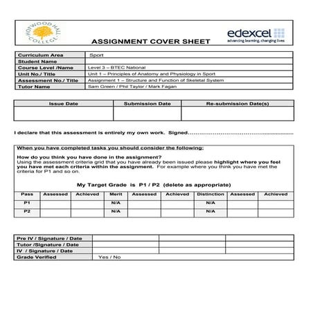 Principles of a+p in sport 1112 ass 1   skeletal system
