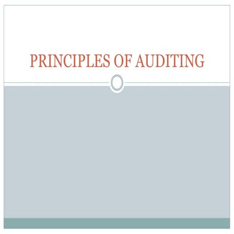 Principles of auditing | PPT