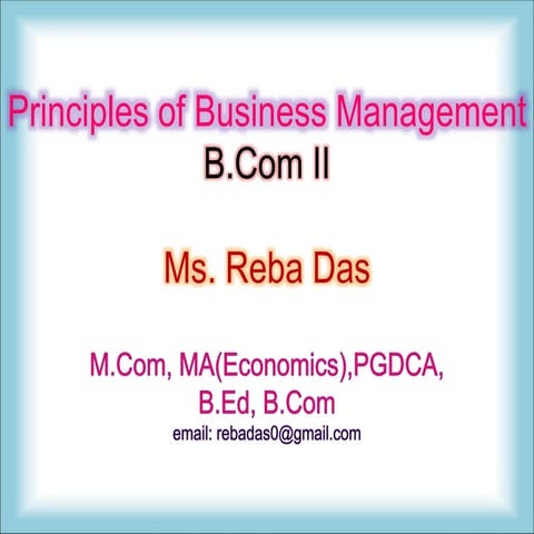 Principles of business management
