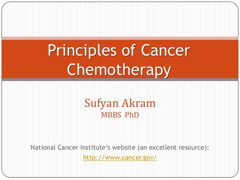 Principles of cancer chemotherapy