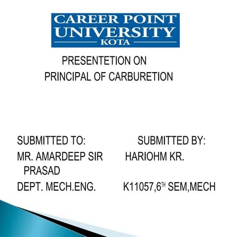 Principles of carburetion