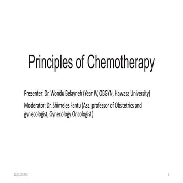 Principles of chemotherapy in Gynecologic oncology