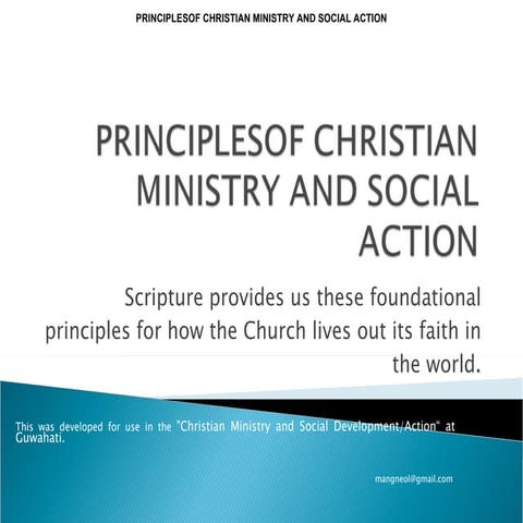 Principles of Christian ministry and social action (mangneo)