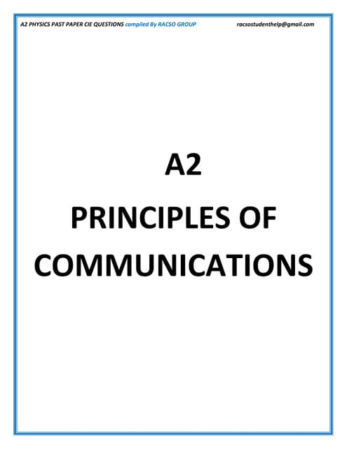 Principles of communication