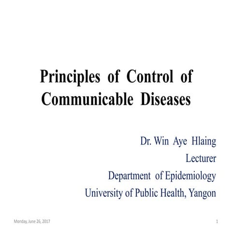 Principles  of  control  of  communicable  diseases dr.wah