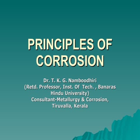 Principles of corrosion