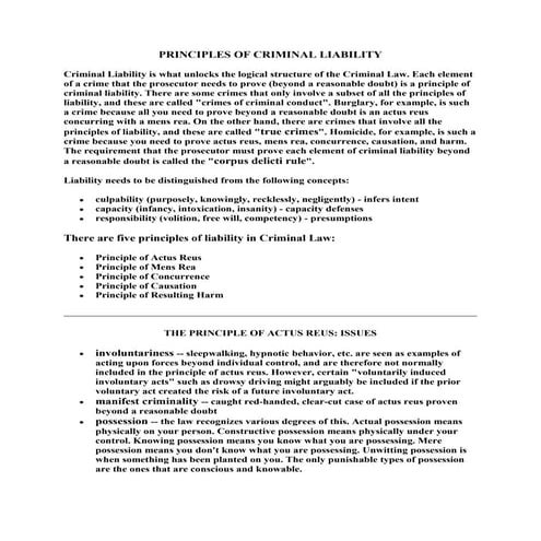Principles of criminal liability