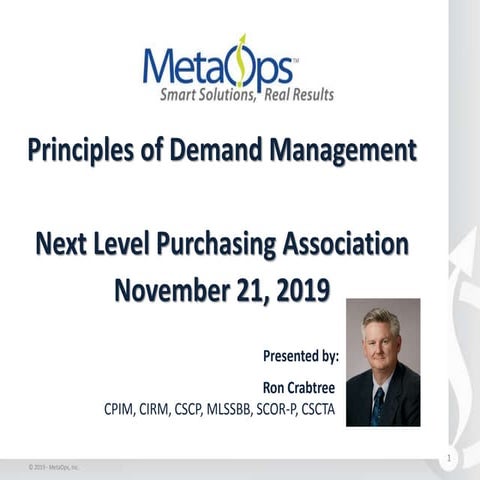Principles of Demand Management