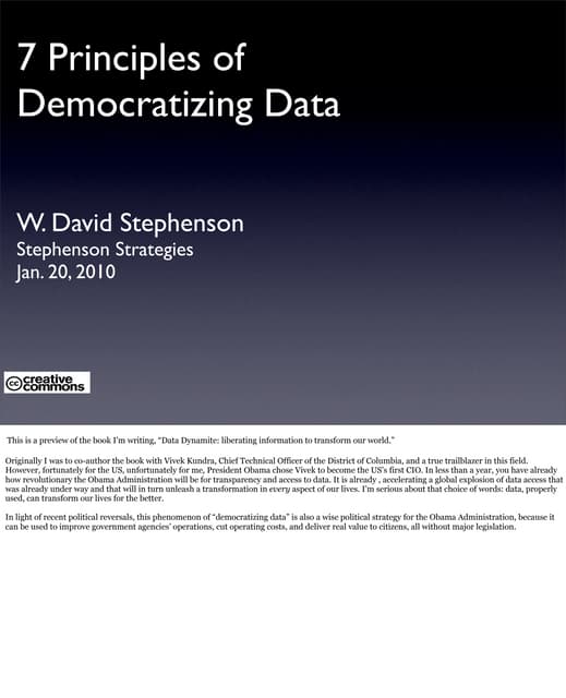 We Want Our Data Now! 7 principles of democratizing data