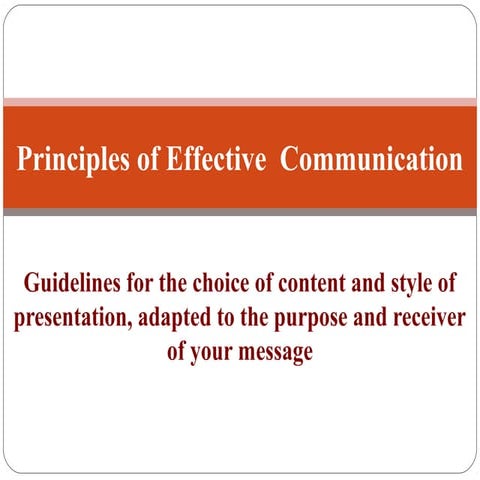 Principles of effective communication | PPT