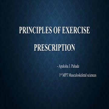 Principles of exercise prescription   