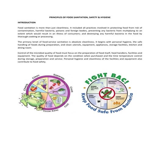 Principles of food sanitation