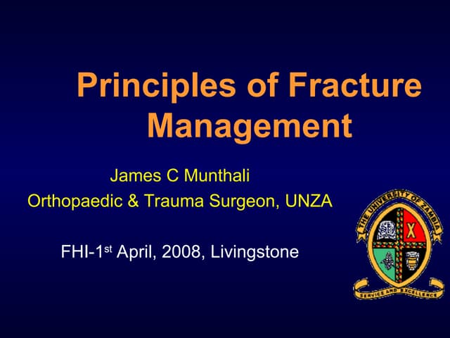 Basic Principles of Fracture Management | PDF