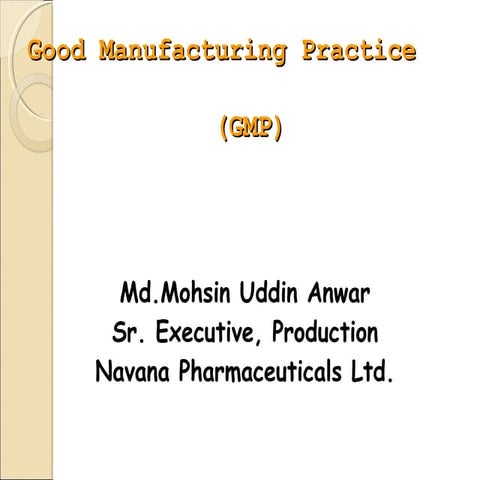 Principles of gmp