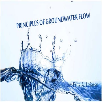 Principles of groundwater flow