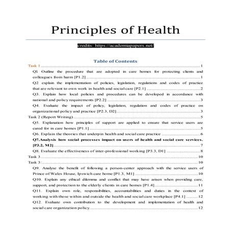 Principles of Health | DOCX