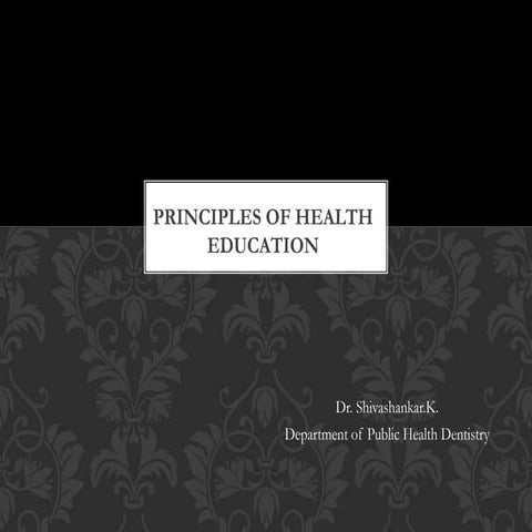 Principles of health education