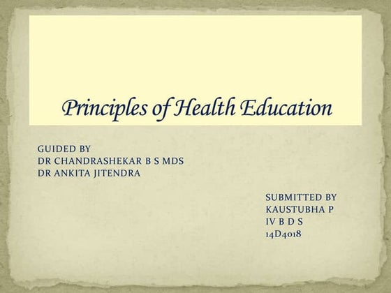 12 PRINCIPLES OF HEALTH EDUCATION SLIDESHARE visual data 7