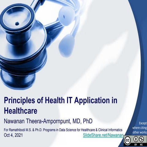 Principles of Health IT Application in Healthcare (October 4, 2021)