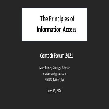 Principles of Information Access