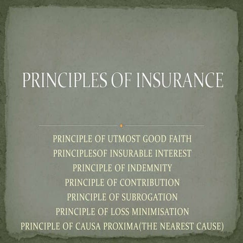 Principles of insurance