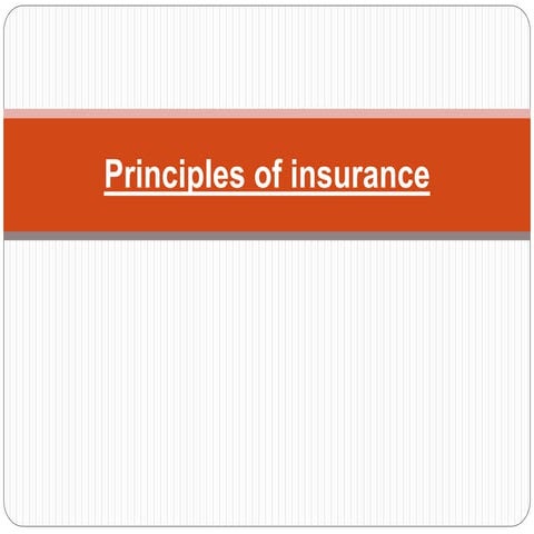 Principles of insurance