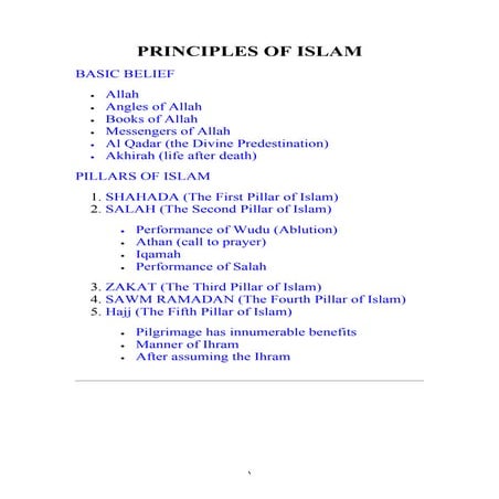 Principles Of Islam