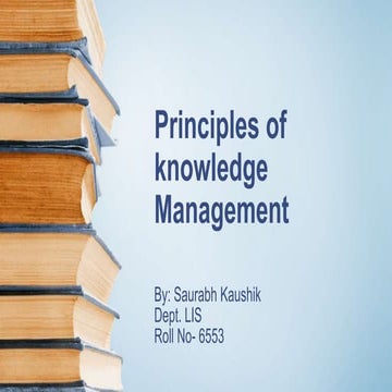 Principles of knowledge management