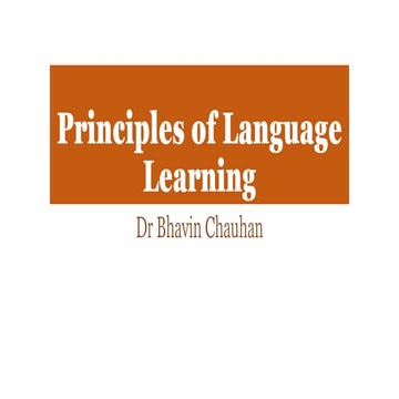 Principles of Language Learning
