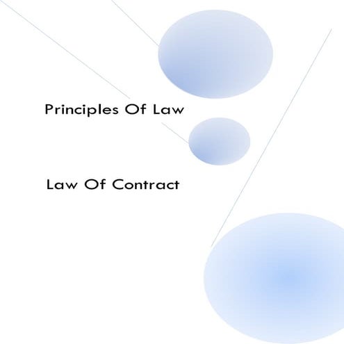 PRINCIPLES OF LAW : LAW OF CONTRACT