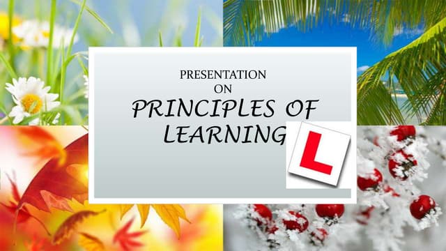 Principles of Learning