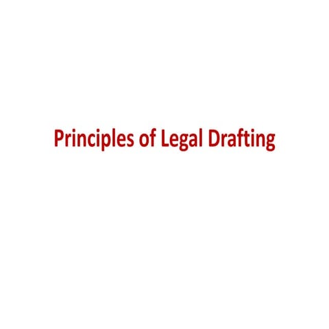 Principles of legal drafting