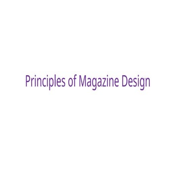 Magazine design | PPTX