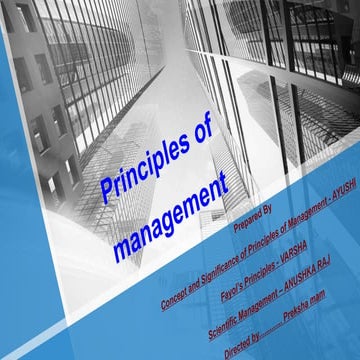 Principles of management