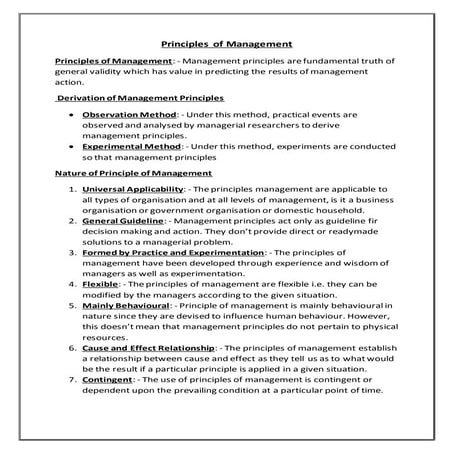 Principles of management