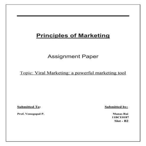 Principles of marketing