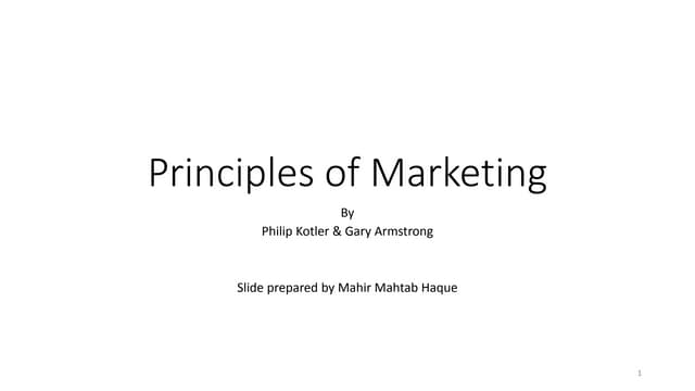 Principles of marketing 15th Edition 