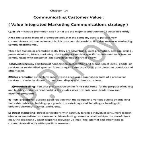 Principles of marketing chapter 15 theory | DOCX