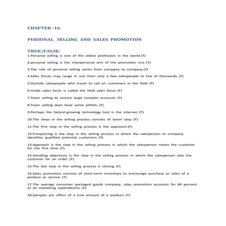 Principles of marketing chapter 16 quiz