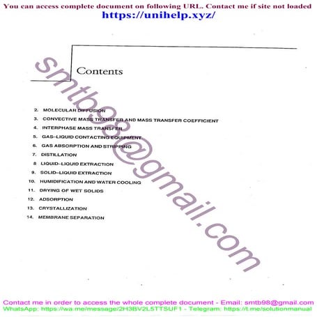 Problem Solving Guide - Principles of Mass Transfer and Separation Processes by Binay Dutta