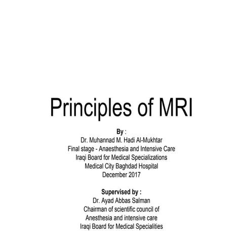 Principles of MRI