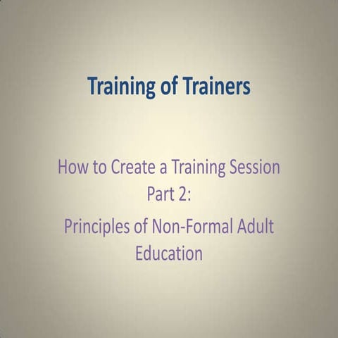 Principles of non formal adult education
