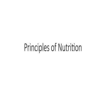 Principles of Nutrition.NUTRITION FOR ALL